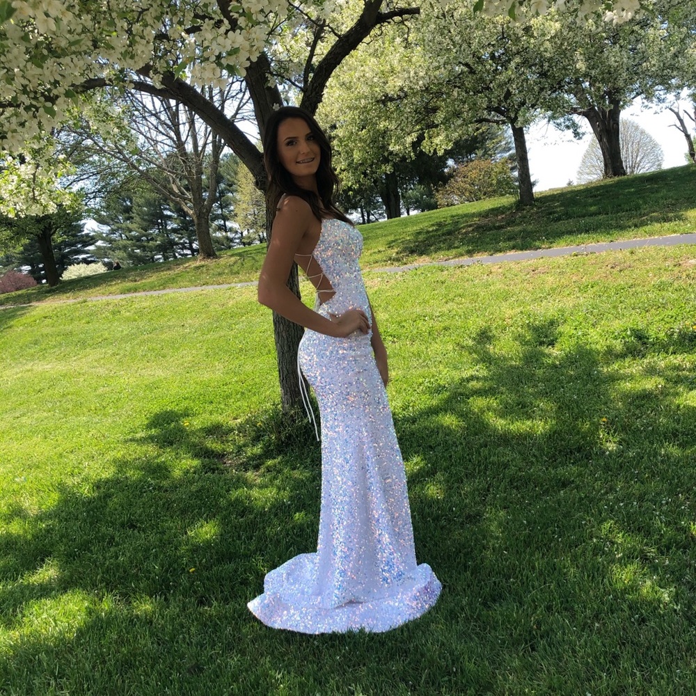 White Sparkly Prom Dress